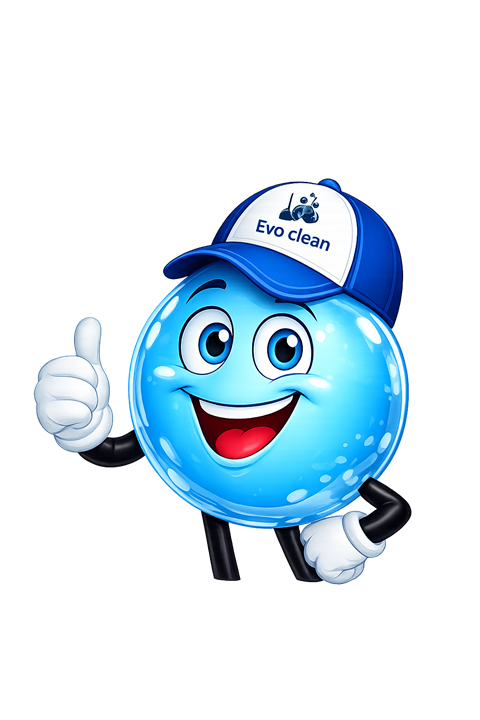 Evinho, mascote da Evo Clean, fazendo joinha para o comprador B2B de São Luís