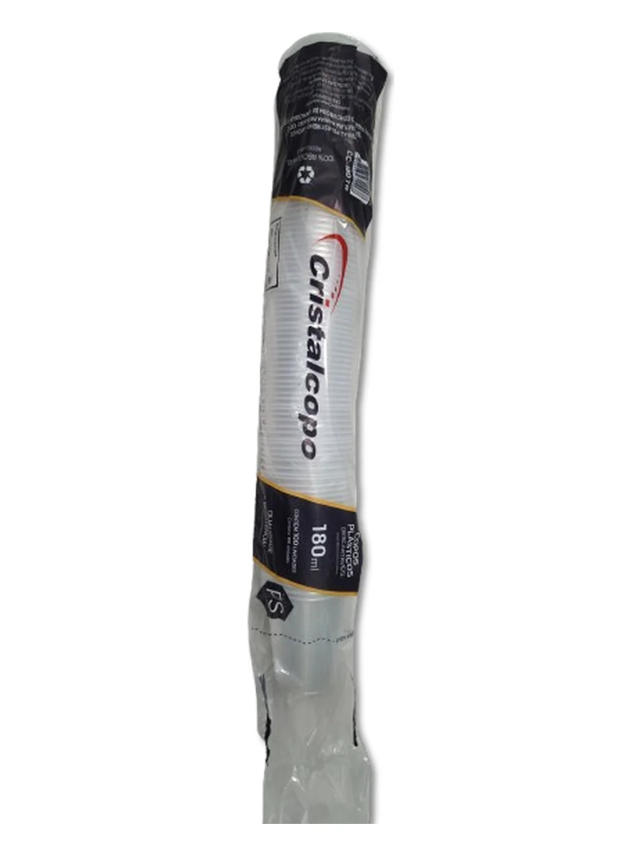 Cristalcopo Copos Plásticos 180ml 100un