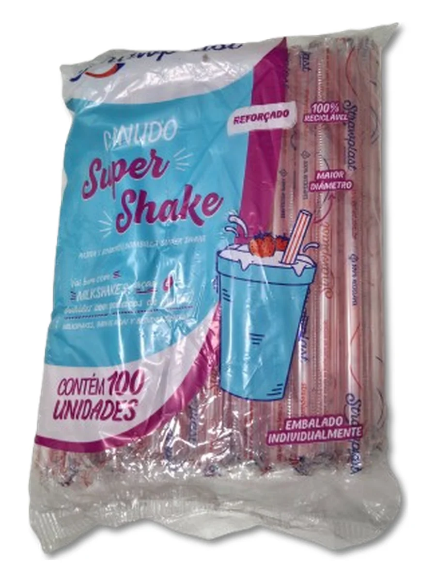 Strawplast Canudo Super Shake 100un