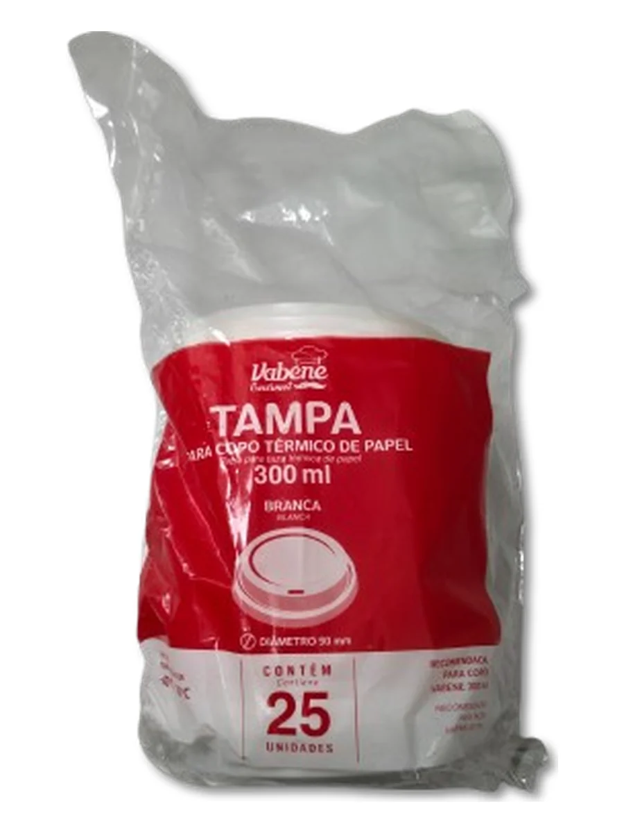 Vabene Tampa para Copo Térmico 300ml 25un